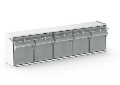 PV 775N - 5x box plastový výklopný box - komplet