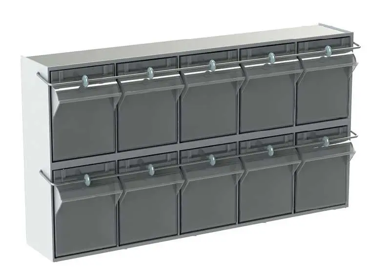 PV 771N - 10x box plastový výklopný box - komplet