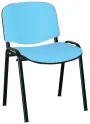 MARCELLA černá, židle konferenční, AN 061 koženka blankytně modrá