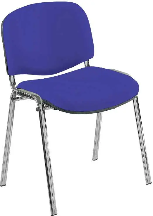 MARCELLA chrom, židle konferenční, AN 068 koženka tm. modrá