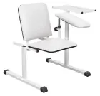 OZC - 06 židle odběrová s 1 područkou a stolkem, bílá č.1