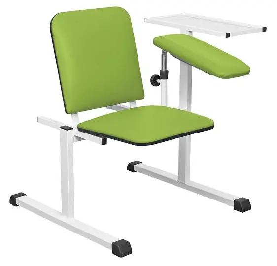 OZC - 06 židle odběrová s 1 područkou a stolkem, světle zelená č.20