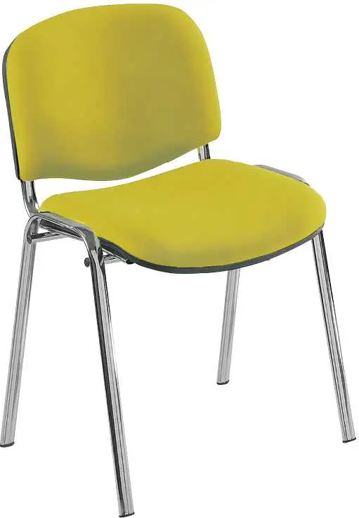 MARCELLA chrom, židle konferenční, AN 079 koženka citrónově zelená