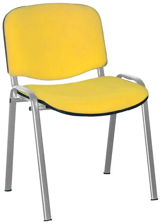 MARCELLA stříbrná, židle konferenční, AN 036 koženka žlutá