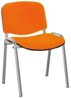 MARCELLA stříbrná, židle konferenční, AN 030 koženka oranžová