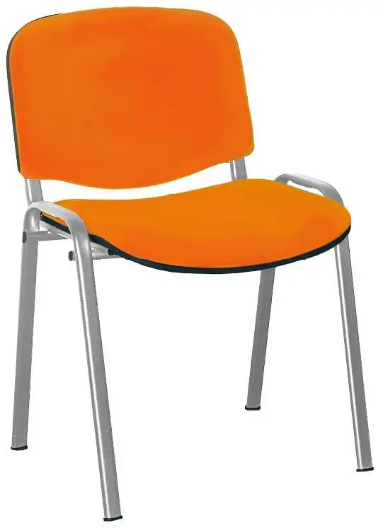 MARCELLA stříbrná, židle konferenční, AN 030 koženka oranžová