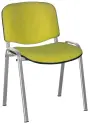 MARCELLA stříbrná, židle konferenční, AN 079 koženka citrónově zelená