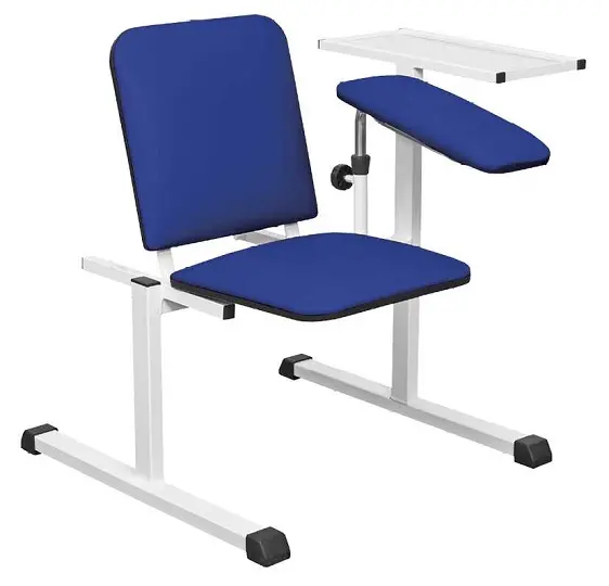 OZC - 06 židle odběrová s 1 područkou a stolkem, tmavě modrá č.8