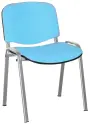 MARCELLA stříbrná, židle konferenční, AN 061 koženka blankytně modrá