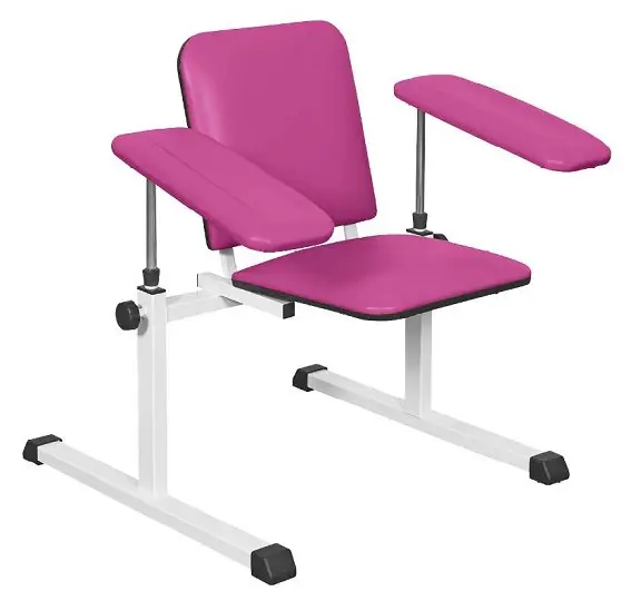 OZC - 07 židle odběrová se 2 područkami, purpurová č.19