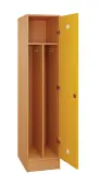 SLS - 41S šatní skříň dřevěná, 1-dveřová, háček, 1800 x 400 x 500, sokl, korpus buk royal/dveře žlutá odio