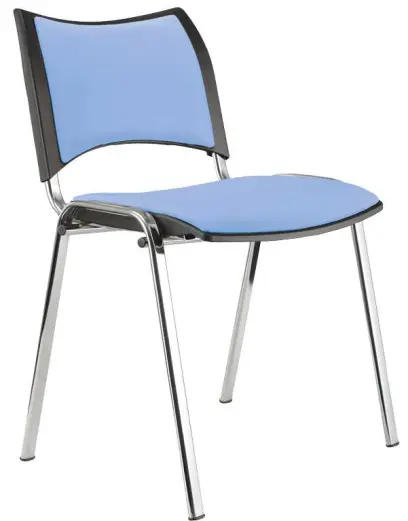 KATHARINA chrom židle konferenční, koženka AN - 061 blankytně modrá