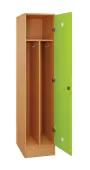 SLS - 41S šatní skříň dřevěná, 1-dveřová, háček, 1800 x 400 x 500, sokl, korpus buk royal/dveře jarní zeleň