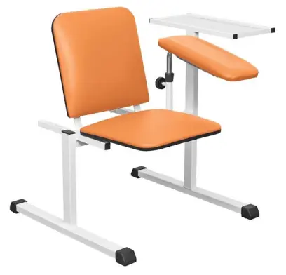 OZC - 06 židle odběrová s 1 područkou a stolkem, oranžová č.17