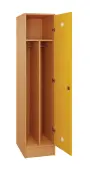 SLS - 41T šatní skříň dřevěná, 1-dveřová, šatní tyč, 1800 x 400 x 500, sokl, korpus buk royal/dveře žlutá odio