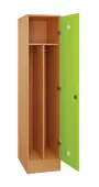 SLS - 41T šatní skříň dřevěná, 1-dveřová, šatní tyč, 1800 x 400 x 500, sokl, korpus buk royal/dveře jarní zeleň