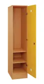 SLS - 42S šatní skříň dřevěná, 1-dveřová, háček, 1800 x 400 x 500, sokl, korpus buk royal/dveře žlutá odio