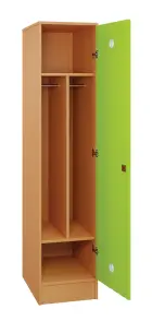 SLS - 43T šatní skříň dřevěná, 1-dveřová, šatní tyč, 1800 x 400 x 500, sokl, korpus buk royal/dveře