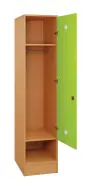 SLS - 44T šatní skříň dřevěná, 1-dveřová, šatní tyč, 1800 x 400 x 500, sokl, korpus buk royal/dveře jarní zeleň