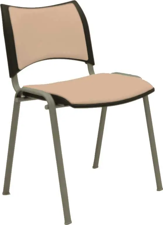 KATHARINA stříbrná židle konferenční, koženka AN - 096 béžová