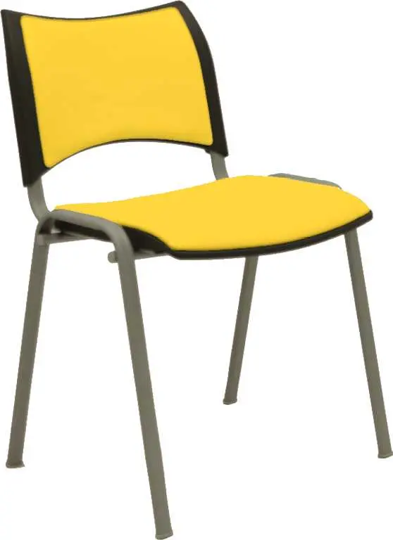 KATHARINA stříbrná židle konferenční, koženka AN - 036 žlutá