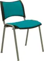 KATHARINA stříbrná židle konferenční, koženka AN - 078 tyrkysová