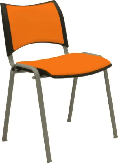 KATHARINA stříbrná židle konferenční, koženka AN - 030 oranžová