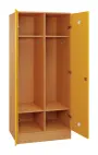 SLS - 82S šatní skříň dřevěná, 2-dveřová, háček, 1800 x 800 x 500, sokl, korpus buk royal/dveře žlutá odio