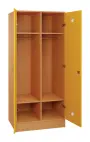 SLS - 82T šatní skříň dřevěná, 2-dveřová, šatní tyč, 1800 x 800 x 500, sokl, korpus buk royal/dveře žlutá odio
