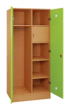 SLS - 83T šatní skříň dřevěná, 2-dveřová, šatní tyč, police, trezor, 1800 x 800 x 500, sokl, korpus