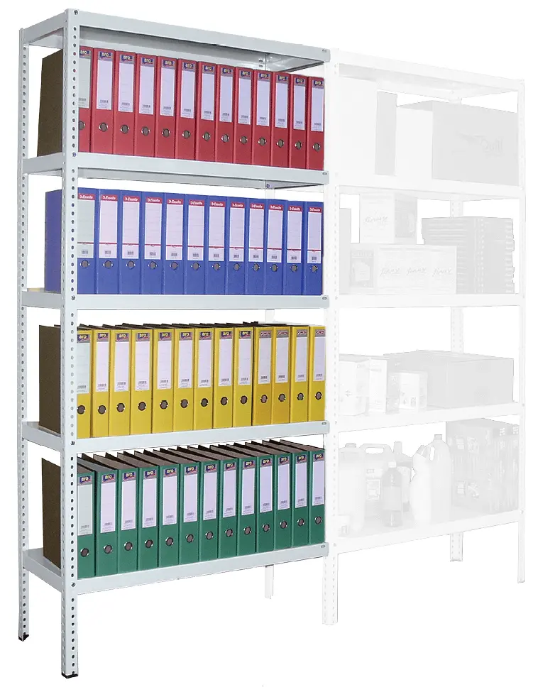 RP 150 regál přídavný 2500x1000x400/6 polic, celobílý