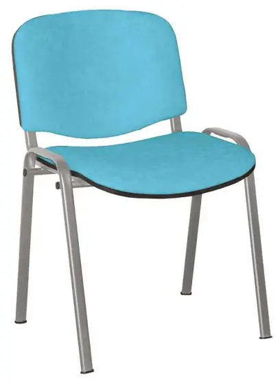 ALTAMIRA židle konferenční, kostra stříbrná, látka SUE 65 tyrkysová