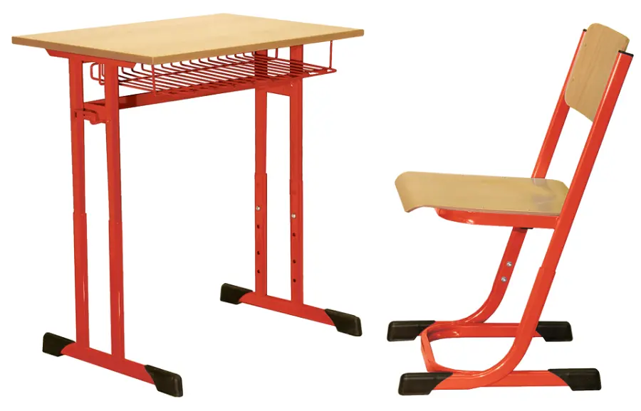 EVŽEN 1, lavice 1-místná, stavitelná, velikost 3 - 7, koš RAL 3002 - červená