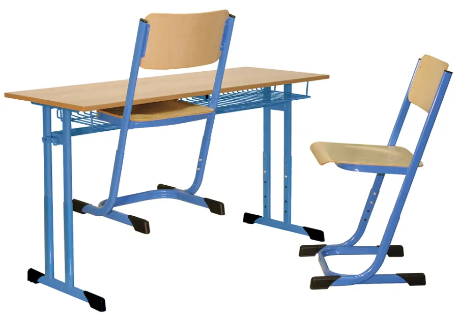 EVŽEN 2, lavice 2-místná, stavitelná, velikost 2 - 5, koš RAL 5015 - modrá