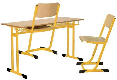 EVŽEN 2, lavice 2-místná, stavitelná, velikost 3 - 7, koš RAL 1028 - žlutá