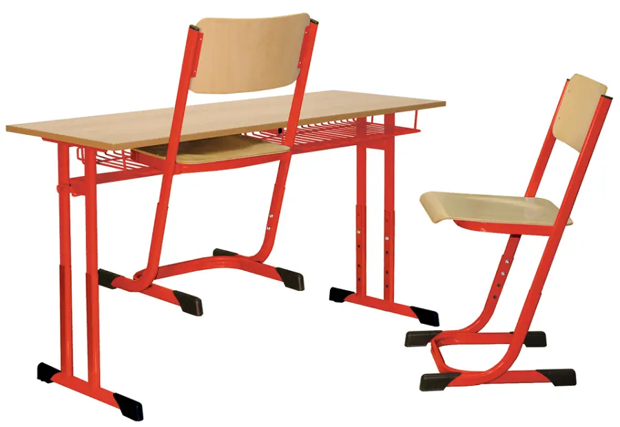 EVŽEN 2, lavice 2-místná, stavitelná, velikost 3 - 7, koš RAL 3002 - červená