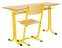 KRISTIÁN 2, lavice 2-místná, pevná, velikost 5, koš RAL 1028 - žlutá