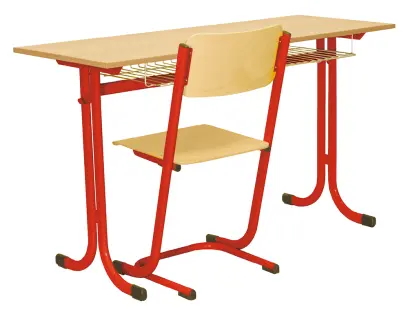 KRISTIÁN 2, lavice 2-místná, pevná, velikost 5, koš RAL 3002 - červená