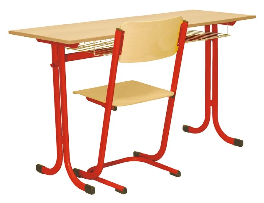 KRISTIÁN 2, lavice 2-místná, pevná, velikost 6, koš RAL 3002 - červená