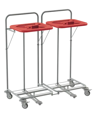 VK 120 - 2N vozík na třídění odpadu a prádla plast - VK - červený