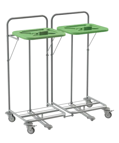 VK 120 - 2N vozík na třídění odpadu a prádla plast - VK - zelený