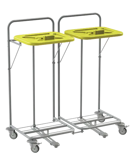 VK 120 - 2N vozík na třídění odpadu a prádla plast - VK - žlutý