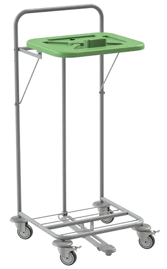 VK 120 - 1N vozík na třídění odpadu a prádla plast - VK - zelený