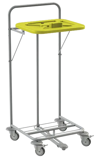 VK 120 - 1N vozík na třídění odpadu a prádla plast - VK - žlutý