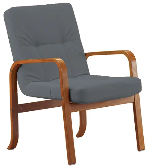 RO - 10 křeslo čalouněné koženkou Oto, dřevěné OTO SA 2 - koženka tmavě šedá