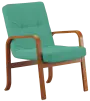 RO - 10 křeslo čalouněné koženkou Oto, dřevěné OTO T 4 - koženka tyrkysová
