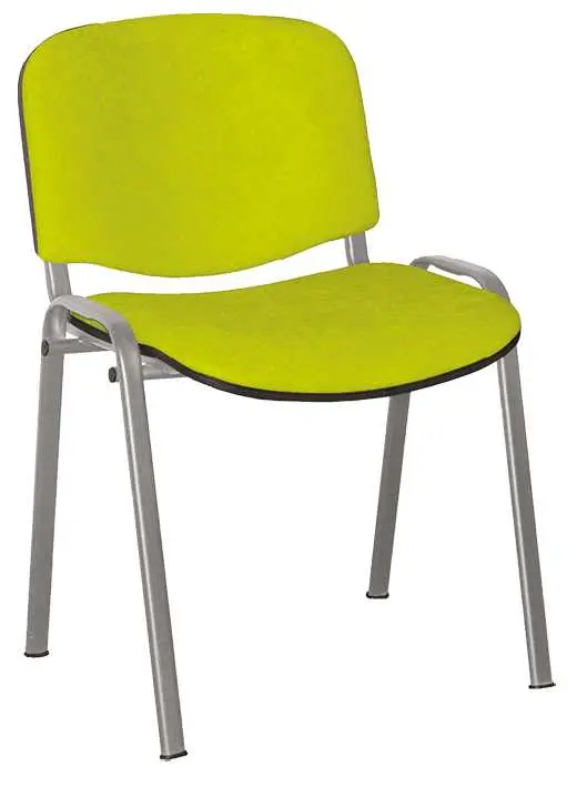 ALTAMIRA židle konferenční, kostra stříbrná, látka SUE 34 hráškově zelená