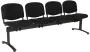 CL - 24, čalouněná lavice do čekárny, 4-sedák, látka SUE - S 1 černá, kostra černá