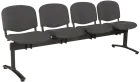 CL - 24, čalouněná lavice do čekárny, 4-sedák, látka SUE - S 24 tmavě šedá, kostra černá