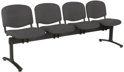 CL - 24, čalouněná lavice do čekárny, 4-sedák, látka SUE - S 24 tmavě šedá, kostra černá